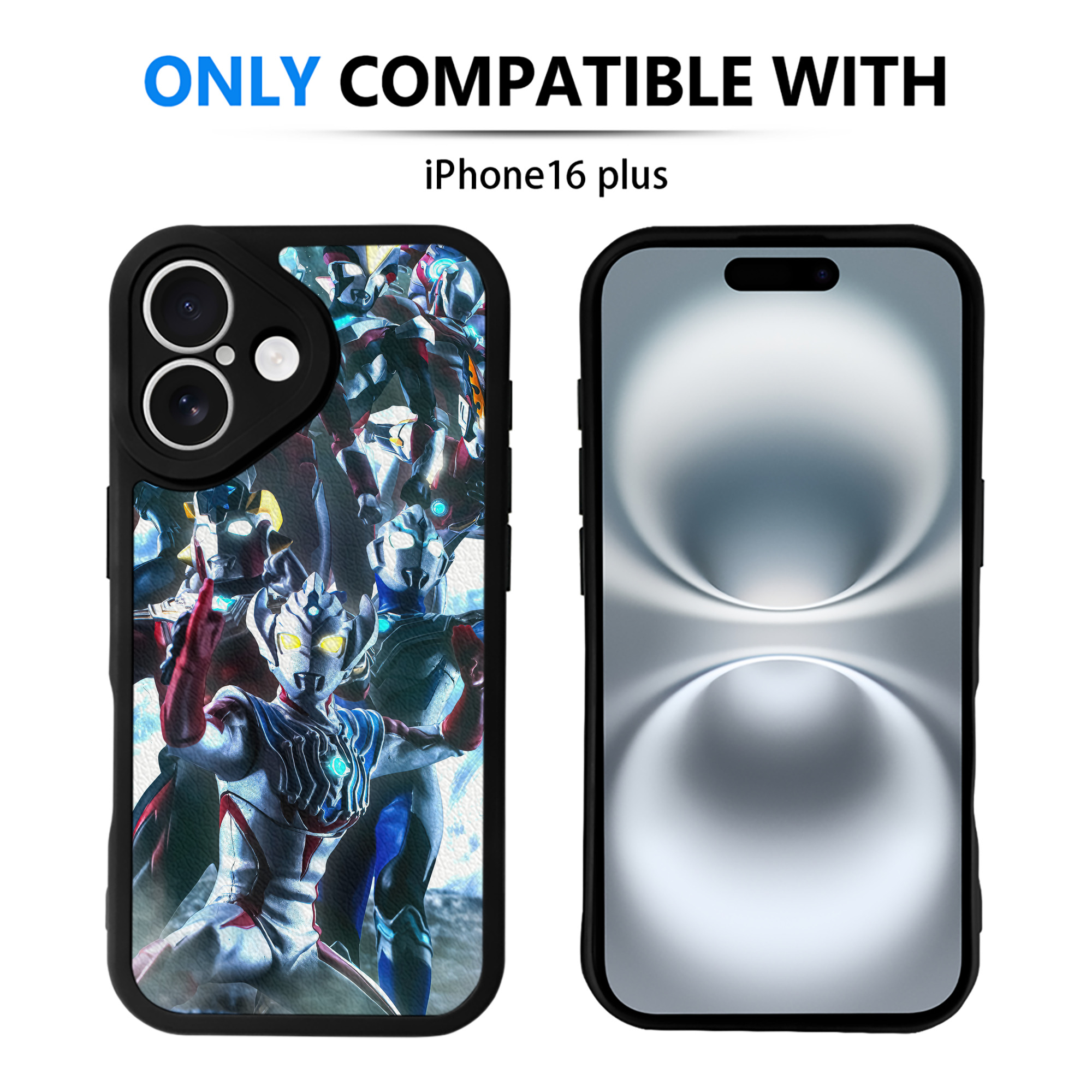 （画像用） ウルトラマン Ultraman 【iPhone 16シリーズ対応】シリコンスマホケース（レザー調） 材質：シリコン